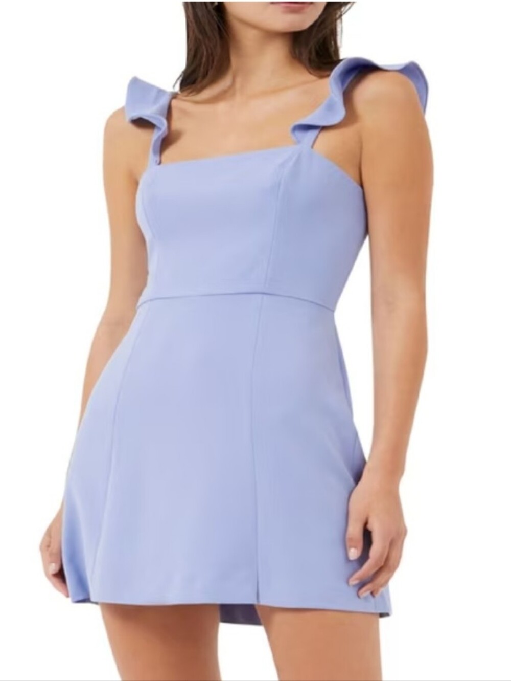FRENCH CONNECTION Paradiso Blue Coquette Romanticore Ruffle Mini Dress Sz 4 NWT